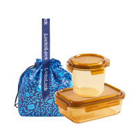 乐扣/家用品莱茵灵动保鲜盒三件套琥珀色