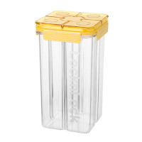 乐扣/家 用品鲜享四分格密封储物罐黄色3L