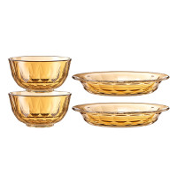 乐扣乐扣晶珀系列琥珀色餐具-4件套