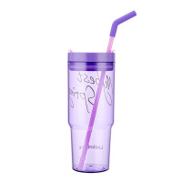 乐扣乐扣家用品趣饮吸管杯紫色850m