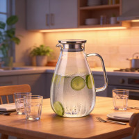 玻璃冷水壶家用储水凉水壶水杯耐高温凉白开水壶冷泡茶壶套装2112