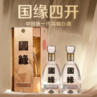 [四开俩瓶]国缘四开 幽雅醇厚高档白酒纯粮食酿造宴席商务酒水今世缘瓶装500ml*2送手提袋