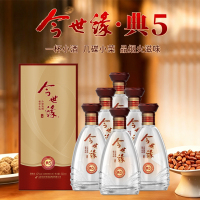 [典5整箱]今世缘典藏5 幽雅醇厚口粮白酒浓香型纯粮食酿酒水今世缘箱装500ml*6