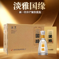 [淡雅整箱]国缘淡雅 42度醇厚幽雅高档白酒商务酒水今世缘瓶装500ml*6