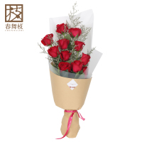 春舞枝 鲜花速递 11朵红玫瑰鲜花礼盒 红玫瑰送女友生日鲜花