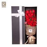 春舞枝 鲜花速递 19枝玫瑰盒装花 生日祝福鲜花 创意礼品 全国配送