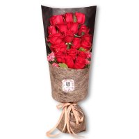春舞枝 鲜花速递 19枝玫瑰盒装花 生日祝福鲜花 创意礼品 全国配送