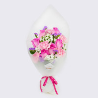 春舞枝母亲节鲜花6朵玫瑰混搭6枝康乃馨花束