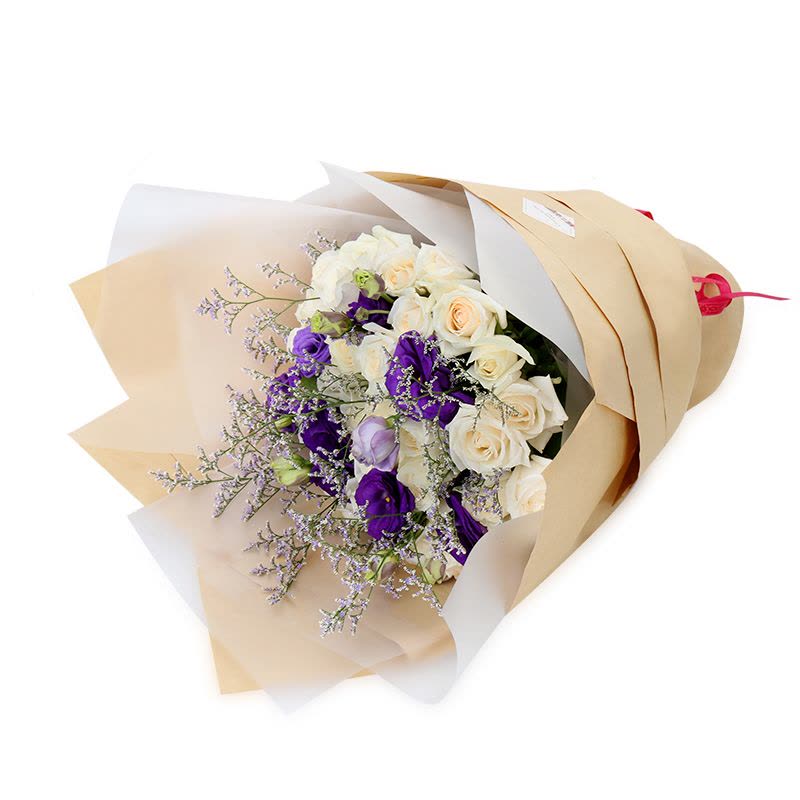 春舞枝 33朵白玫瑰混搭花束全国北京上海广州同城配送送花鲜花速递图片