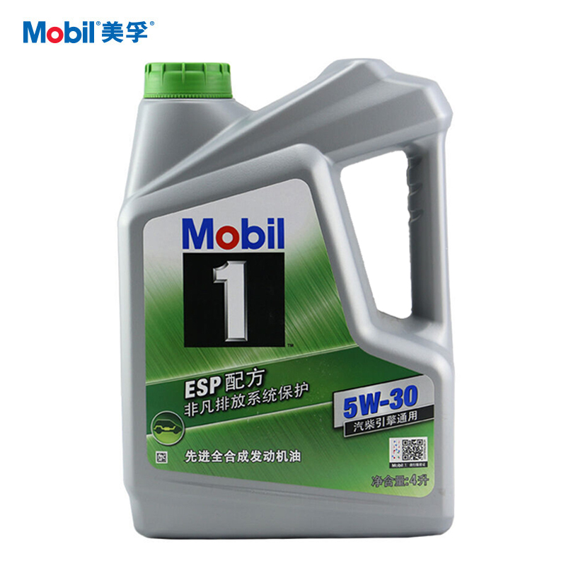 美孚（Mobil）汽车机油 润滑油 4L装 美孚1号ESP 5W-30 全合成机油
