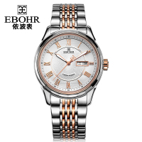 依波表(EBOHR) 潮流通用时尚休闲 机械表 男 防水间玫瑰金钢带自动机械表情侣表106105