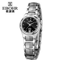依波表(EBOHR) 国产品牌 潮流时尚通用 钻石切面间钨钢带石英表 男女情侣表0562