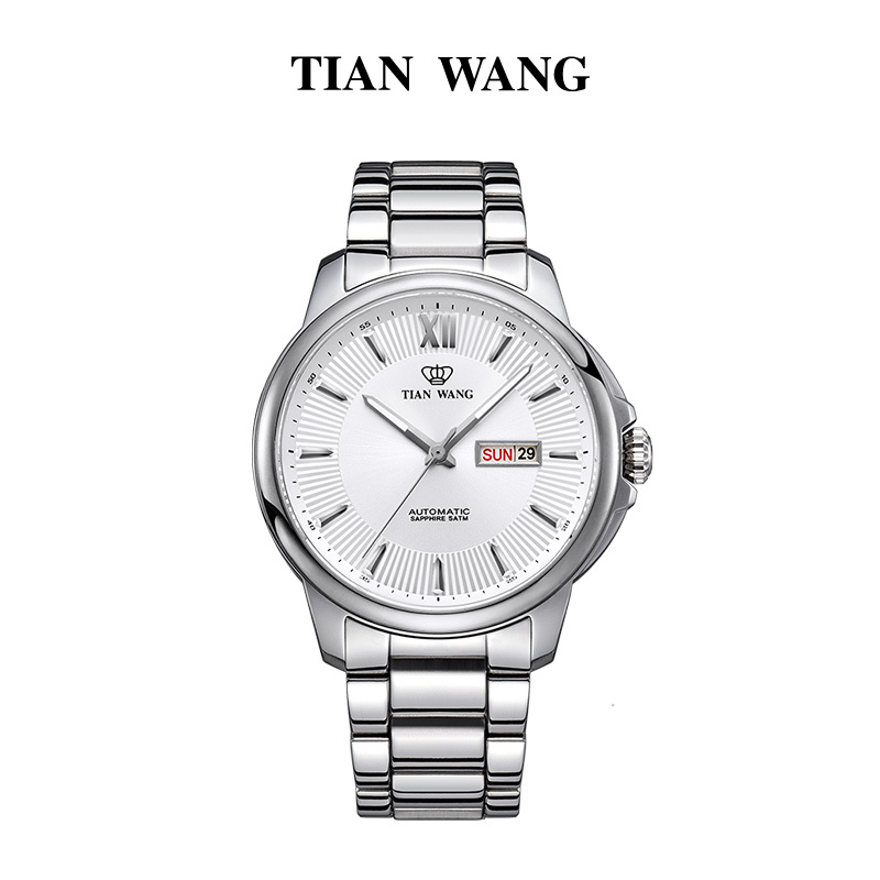 天王表 防水机械表钢带手表商务休闲男士手表新品5927