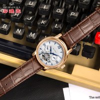海鸥表（SEAGULL）皮带 自动 机械表 镀玫瑰金表壳飞轮表金壳飞轮 男士表 519.623