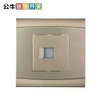 公牛(BULL)开关插座 G19T101(U6)金属香槟金一位电话86型电话插座面板墙壁插座