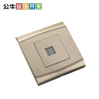 公牛(BULL)开关插座 G19T101(U6)金属香槟金一位电话86型电话插座面板墙壁插座