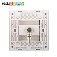 公牛(BULL)开关插座 G19T103(U6)金属香槟金360度接线弯头86型闭路电视一位电视插座面板