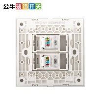 公牛(BULL)开关插座 G19T222(U1)太空银86型二位电脑网络插座 电脑插座面板