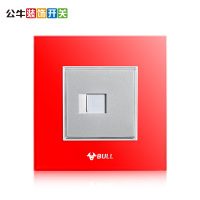 公牛(BULL)玻璃装饰面板 墙壁电源电脑网络插座开关插座 86型 一位电脑插座 G22T102曼陀红