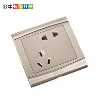 公牛(BULL)开关插座G19Z223(U6)10只金属香槟金86型墙壁斜5孔电源插座面板错位五孔面板