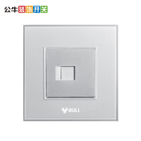 公牛(BULL)玻璃装饰面板 电脑网络插座墙壁电源开关插座 86型 一位电脑插座 G22T102满月银