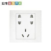 公牛(BULL)插座装饰开关 七孔插座二二三86型电源插座面板G01纹理白 G01Z323
