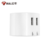 公牛(BULL)自动防过充 GN-U212T双USB充电器防过充电头2.4A双输出手机平板电脑