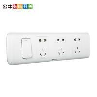 公牛BULL开关插座 墙壁面板带开关一体式十五孔电源插座 G10E608（赠底盒）