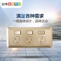 公牛(BULL)开关插座 儿童保护门电源插座墙壁厨房用面板金色G10E603(S6)（送底盒）