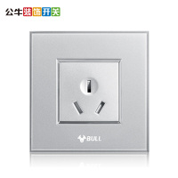 公牛BULL开关插座 16A大功率热水器空调用满月银三孔墙壁电源插座G22Z104