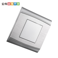 公牛(BULL)开关插座 G19B101(U1)太空银86型白板盖板铝镁拉丝金属挡板空白面板