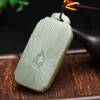 【下架】印象眸 和田玉佛在心中挂件油润玉石坠子创意玉牌 玉雕大师王波工作室作品 附证书