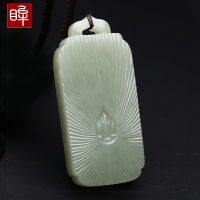 【下架】印象眸 和田玉佛在心中挂件油润玉石坠子创意玉牌 玉雕大师王波工作室作品 附证书