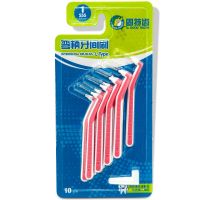 固特齿牙线刷牙签刷牙缝刷齿间剔牙L型弯柄10支装 清洁塑料牙签口腔护理 1sss-0.7mm