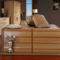 品尚之翼 竹凉席竹席木纹加厚竹席藤席双面折叠1.5/1.8米床