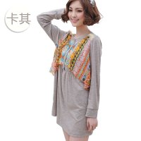 孕妇装孕妇秋款民族风孕妇连衣裙孕妇衣服孕妇长袖上衣孕妇打底衫孕妇裙H090