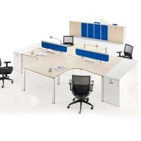 QUMUNAD-D双面工作位C 员工桌 职员桌 带屏风隔断