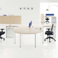 QUMUNAD-D双面主管桌 员工桌 职员桌 带屏风隔断