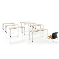 QUMUNAD-D简约时尚风格培训桌 员工培训桌 带滚轮