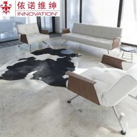 丹麦依诺维绅现代简约功能沙发床胡桃木扶手电镀腿科博沙发