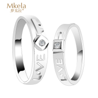 梦克拉 钻石戒指情侣对戒 Pt950铂金对戒k金对戒18k彩金钻石对戒 求婚结婚钻戒