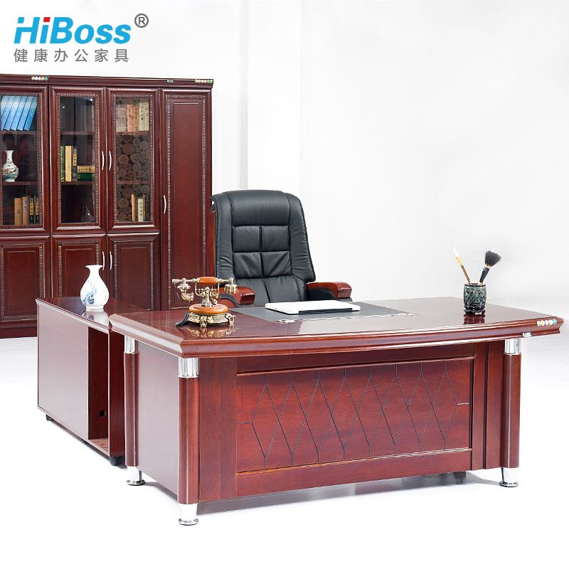 【HiBoss】办公家具老板桌油漆老板办公桌总裁大班台主管经理桌图片