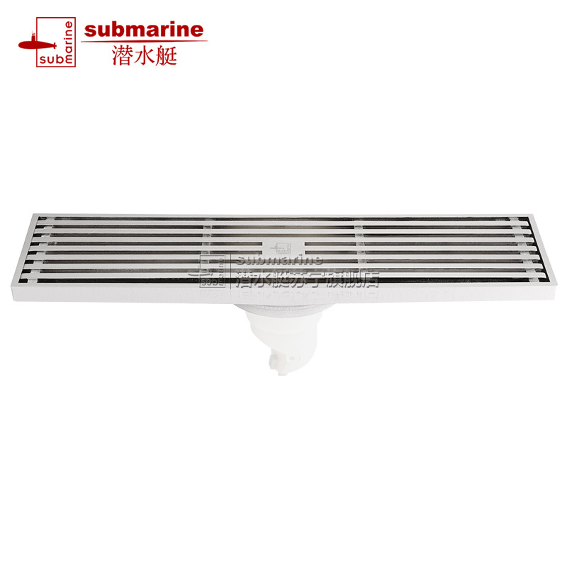 潜水艇(submarine)地漏全铜防臭地漏无三通格栅面板防堵防臭式铜质内芯沐浴房加长地漏排水更快TKC50-30