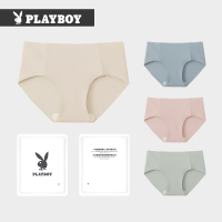 花花公子内裤女士冰丝舒适柔软透气无痕抗菌纯棉裆短裤女式新款时尚三角裤