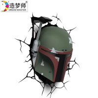 造梦师星球大战BobaFett波巴费特面具3D装饰灯壁灯书房卧室床头灯