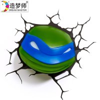 造梦师忍者神龟Leonardol男孩儿童卧室床头小夜灯个性3D壁灯起夜灯