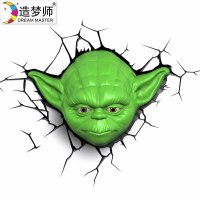 造梦师3D壁灯卧室床头壁灯书房客厅创意灯星球大战尤达面具过道灯