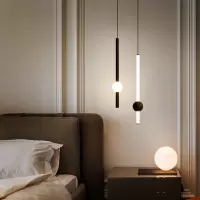 七只蚂蚁简约现代吊灯餐厅灯咖啡色LED客厅灯餐厅吊灯北欧吧台长条吊灯简约个性卧室床头灯创意咖啡奶茶店装饰单头吊灯DG