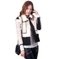 2013秋冬新韩版帅气修身仿鹿绒皮外套 厚款羊毛呢子外套机车夹克