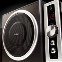 漫步者(EDIFIER) C2多媒体电脑音箱2.1台式重低音炮木质音响 黑色